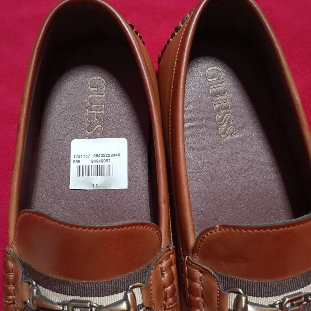 Guess Men's Brown and Tan Loafers